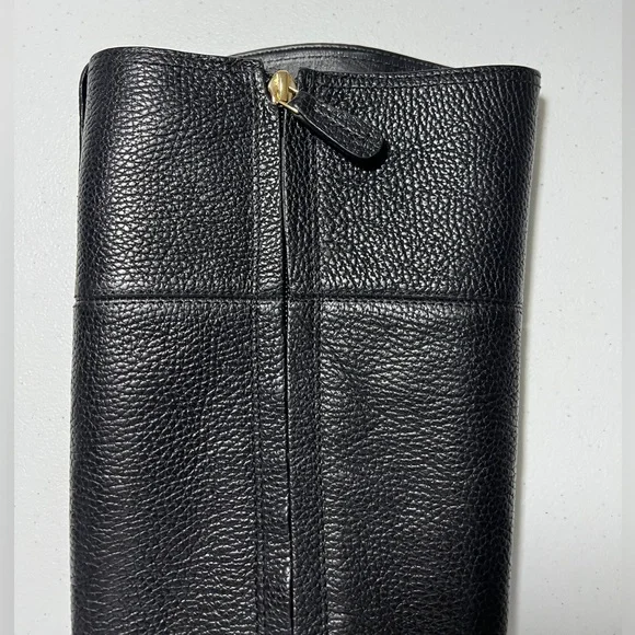 Tory Burch Junction Riding Boot in Black Tumbled Leather with box - Picture 6 of 16